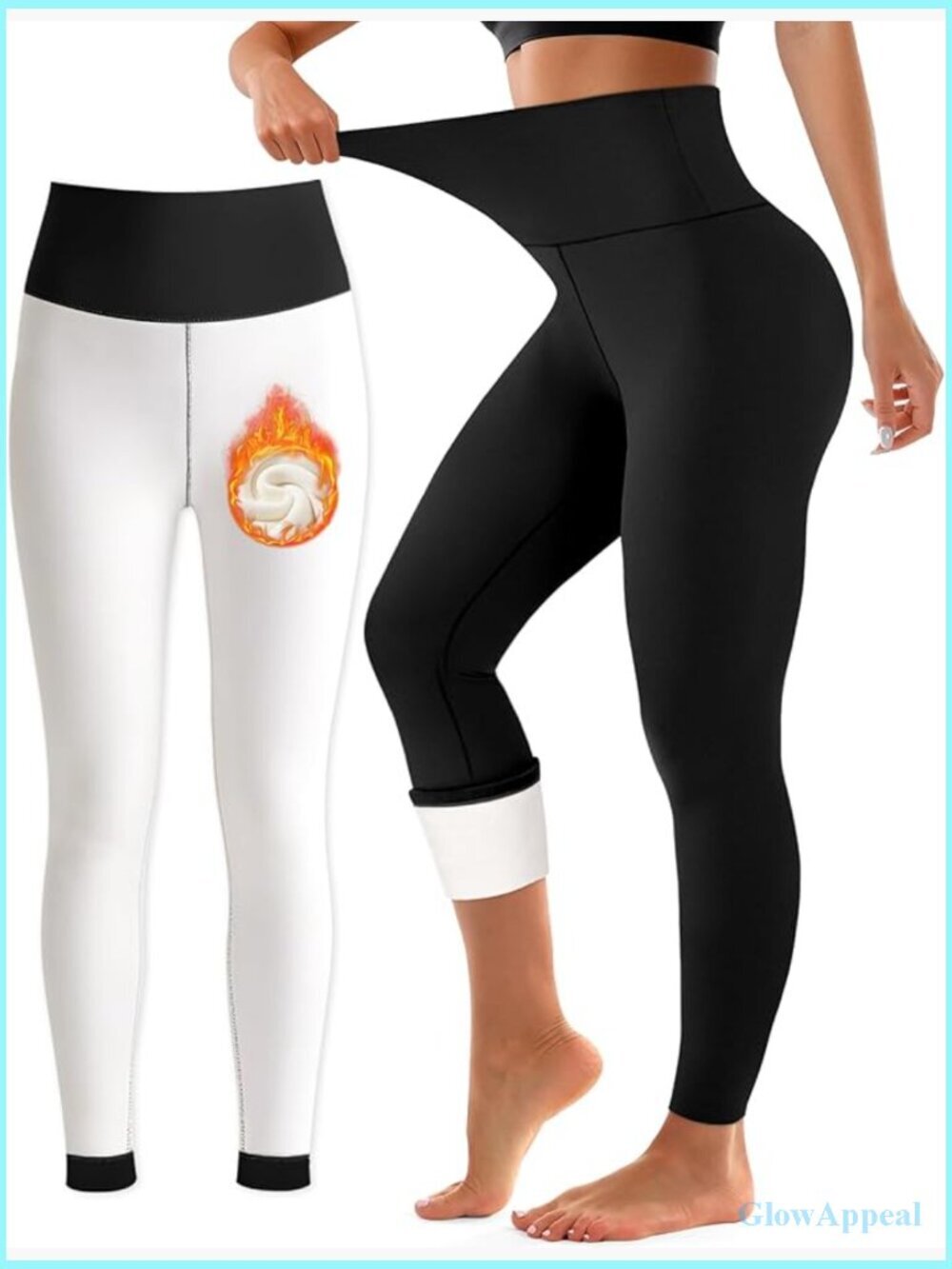 Fleece Lined High Waisted Thermal Leggings Women Yoga Pants